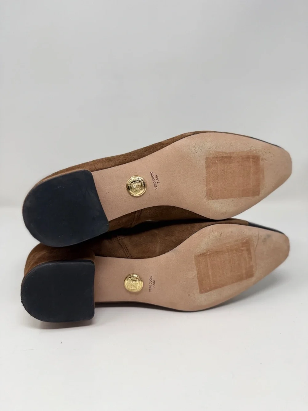 Veronica Beard Cecile Cap Toe Booties Brown Suede Sz 7.5
